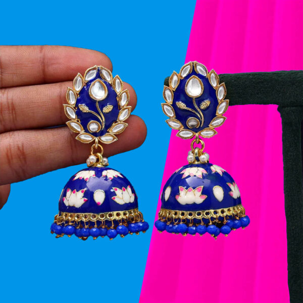 Buy Yaarita's Blue Color Meenakari Earrings