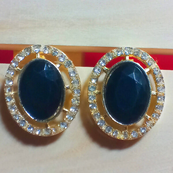 Buy Yaarita's Gold Plated Crystal Stone Black Color Stud Earring