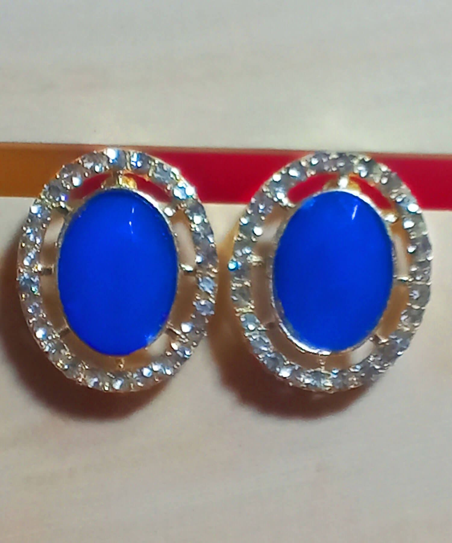 Buy Yaarita's Gold Plated Crystal Stone Navy Blue Color Stud Earring