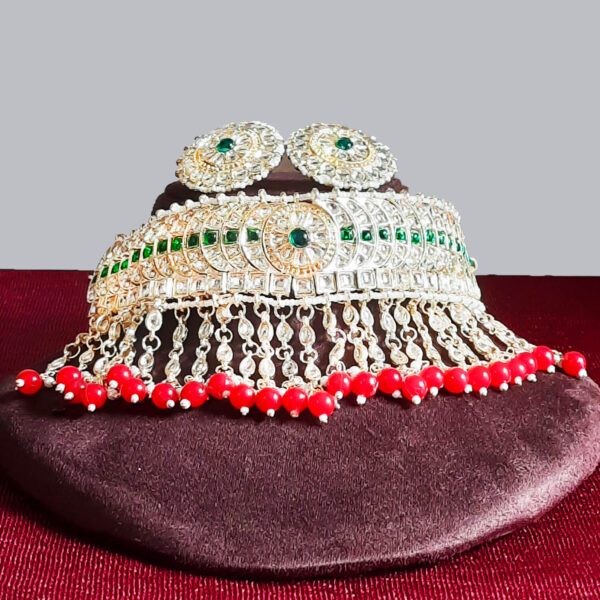 Buy Yaarita's Gold Plated Red & Green Kundan Designer Choker Necklace