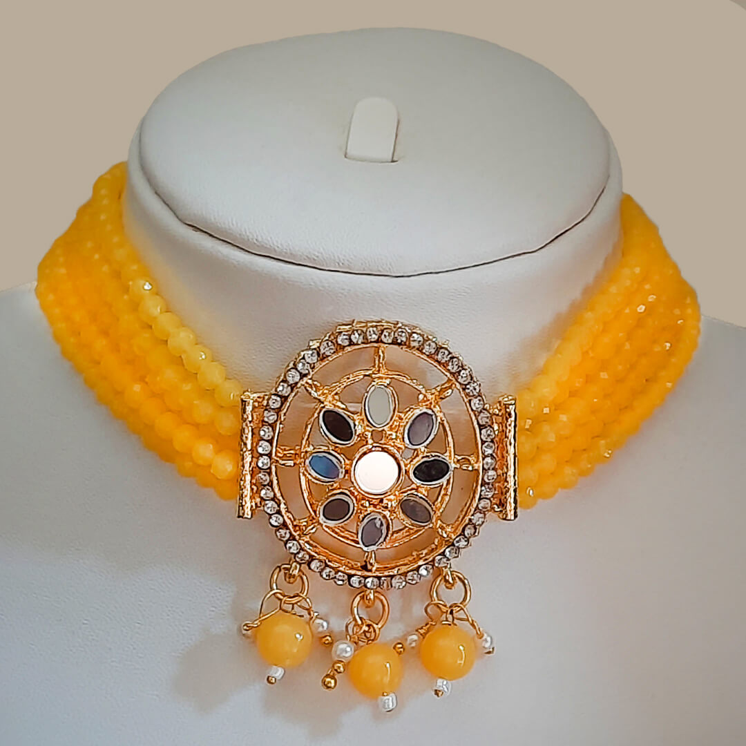 buy-yaaritas-gold-plated-yellow-color-choker-necklace-set