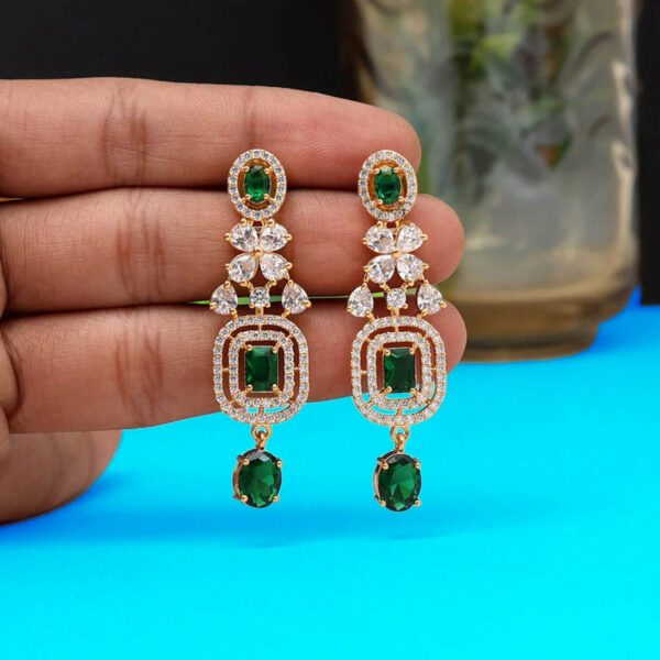 Buy Yaarita's Green Color American Diamond Earrings