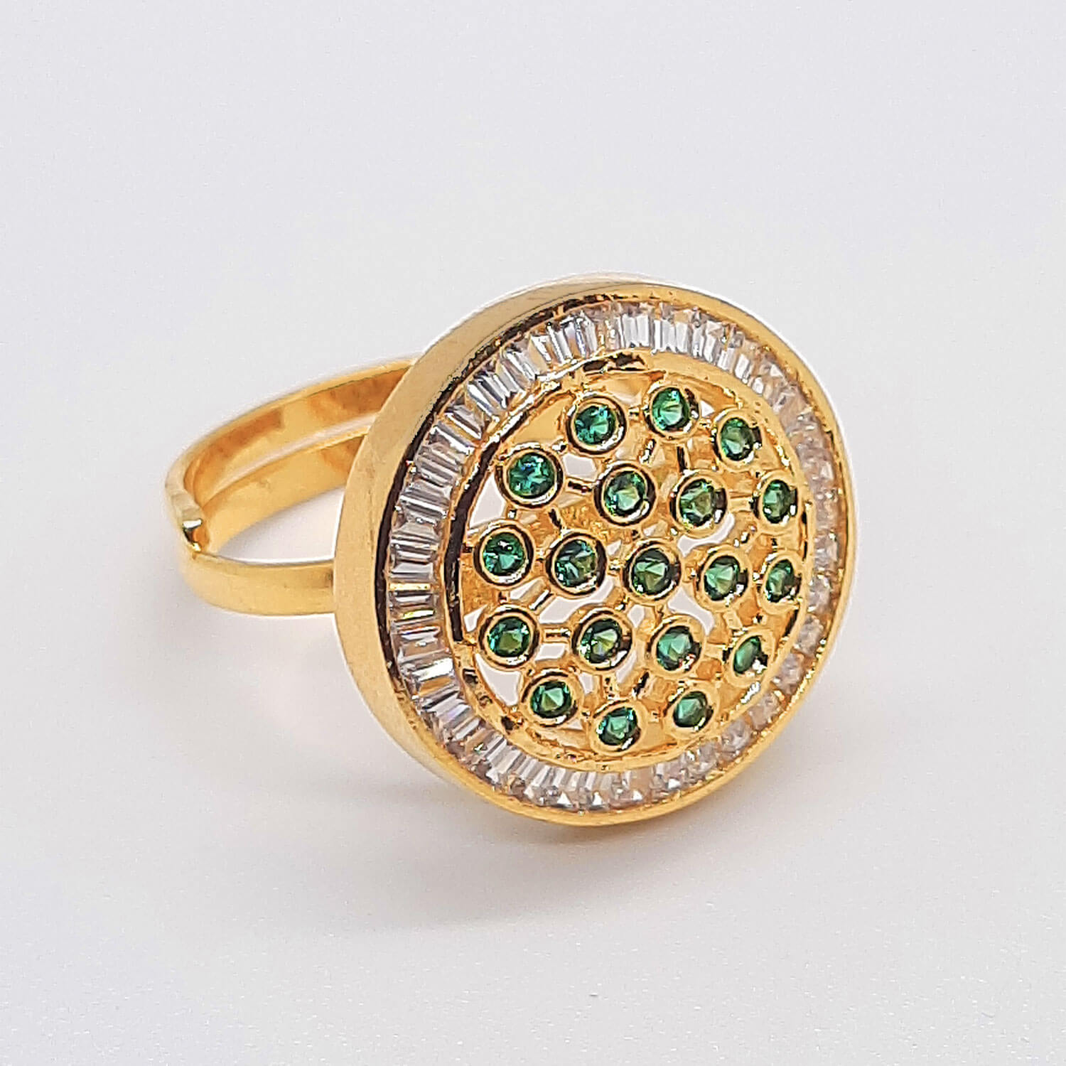 Buy Yaarita's Green Color American Diamond Finger Ring