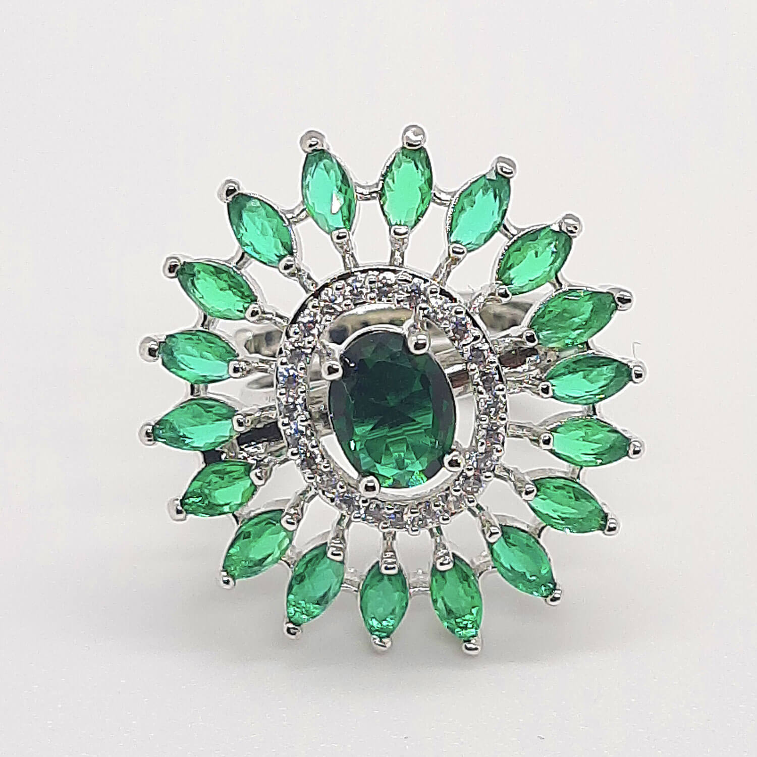 Buy Yaarita's Green Color American Diamond Finger Ring