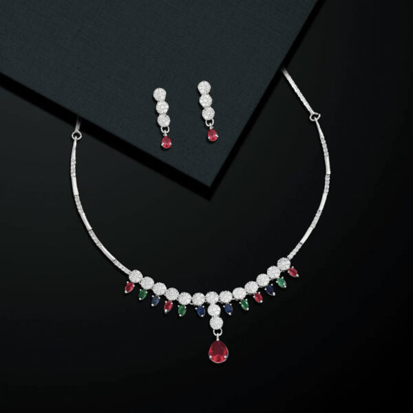 Buy Yaarita's Multi Color American Diamond Necklaces Set