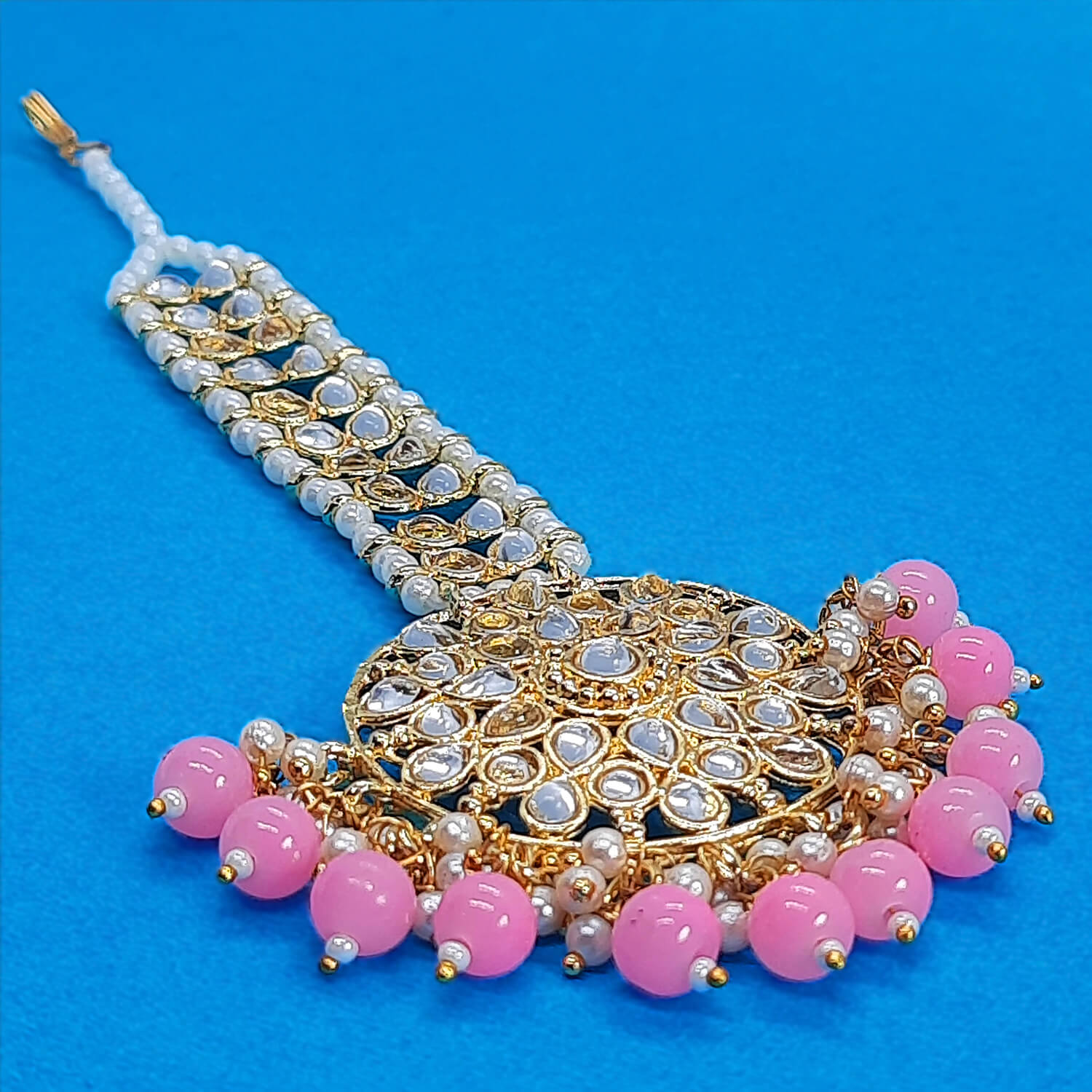 Buy Yaarita's Pink Color Kundan Maang Tika