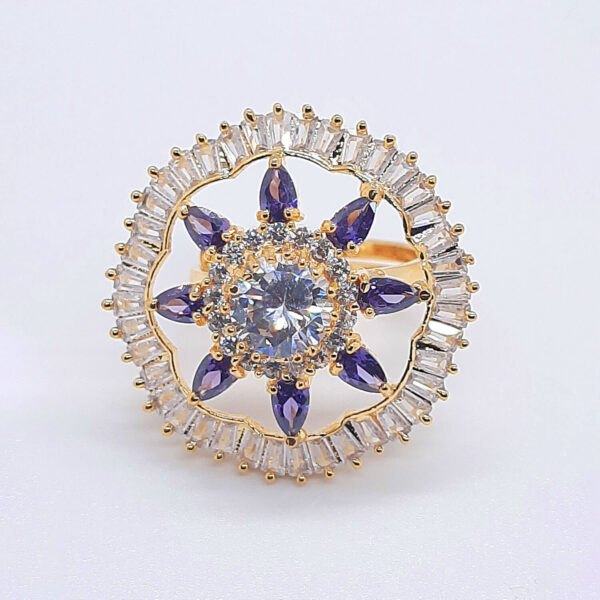 Buy Yaarita's Purple Color American Diamond Finger Ring