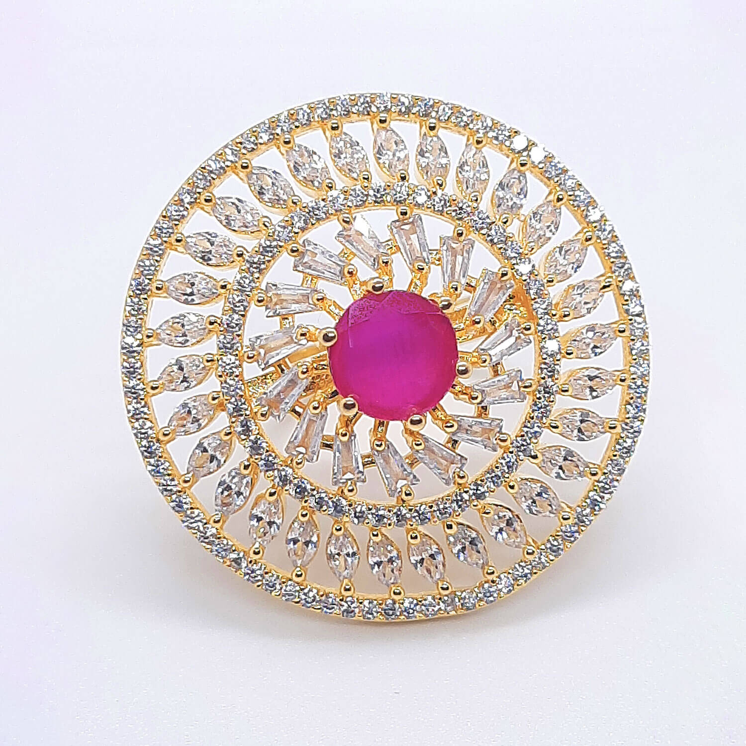 Buy Yaarita's Rani Color American Diamond Finger Ring