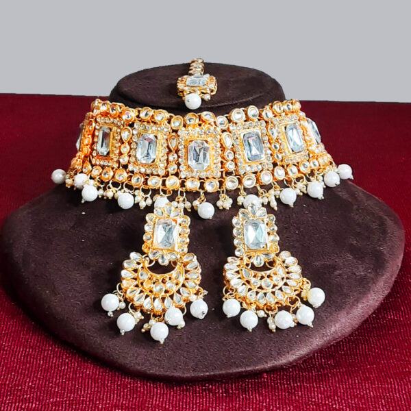 Buy Yaarita's White Austrian Stone & Beads Choker Necklace Set