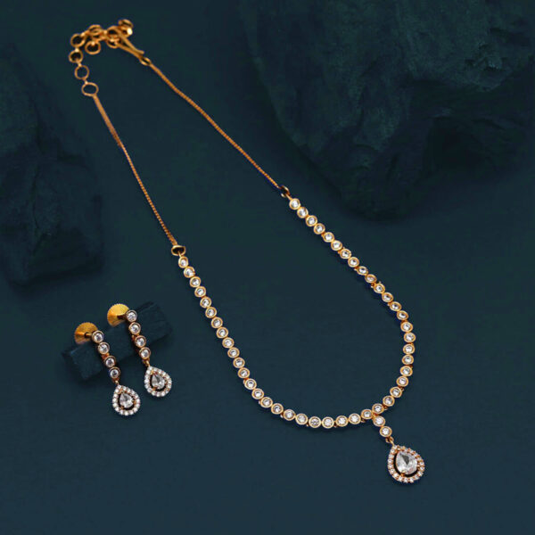 Buy Yaarita's White Color American Diamond Necklace Set