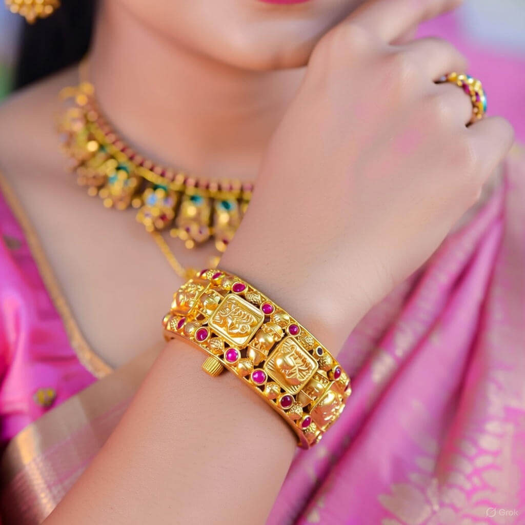 Yaarita’s Beautiful Fancy Design Temple Bangles Set