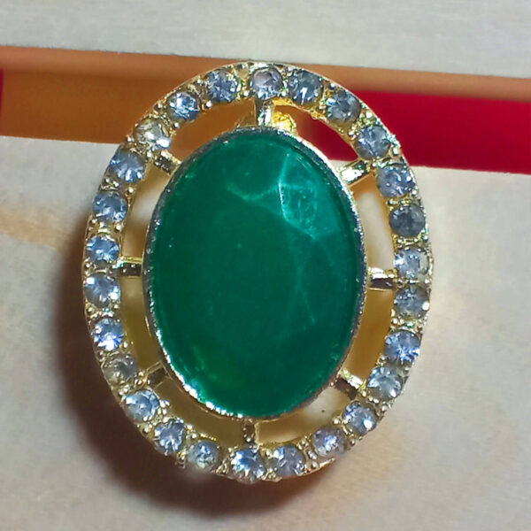 Yaarita's Gold Plated Crystal Stone Green Color Stud Earring