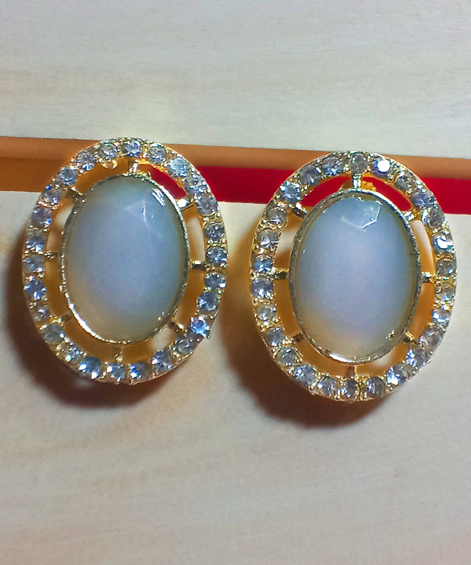 Yaarita's Gold Plated Crystal Stone Grey Color Stud Earring