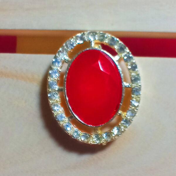 Yaarita's Imitation Gold Plated Crystal Stone Red Color Stud Earring