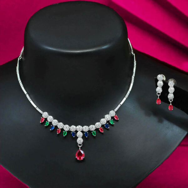 Yaarita's Multi Color American Diamond Necklaces Set