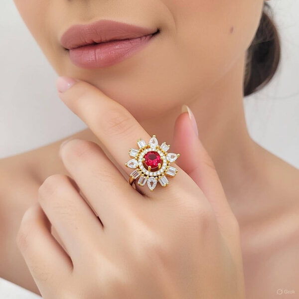 Yaarita's Rani Color American Diamond Finger Ring