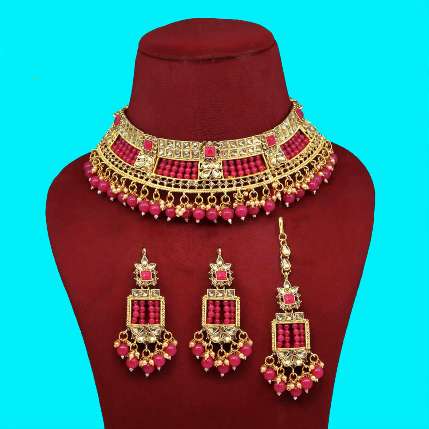 Yaarita's Rani Color Choker Kundan Necklace Set
