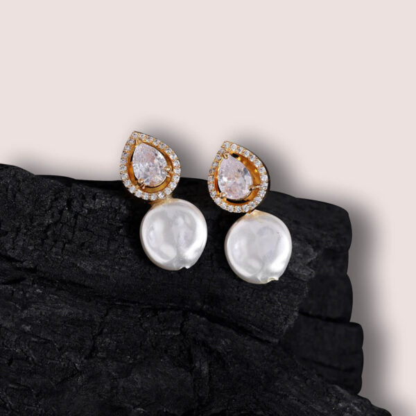 Yaarita's White Color American Diamond Earrings