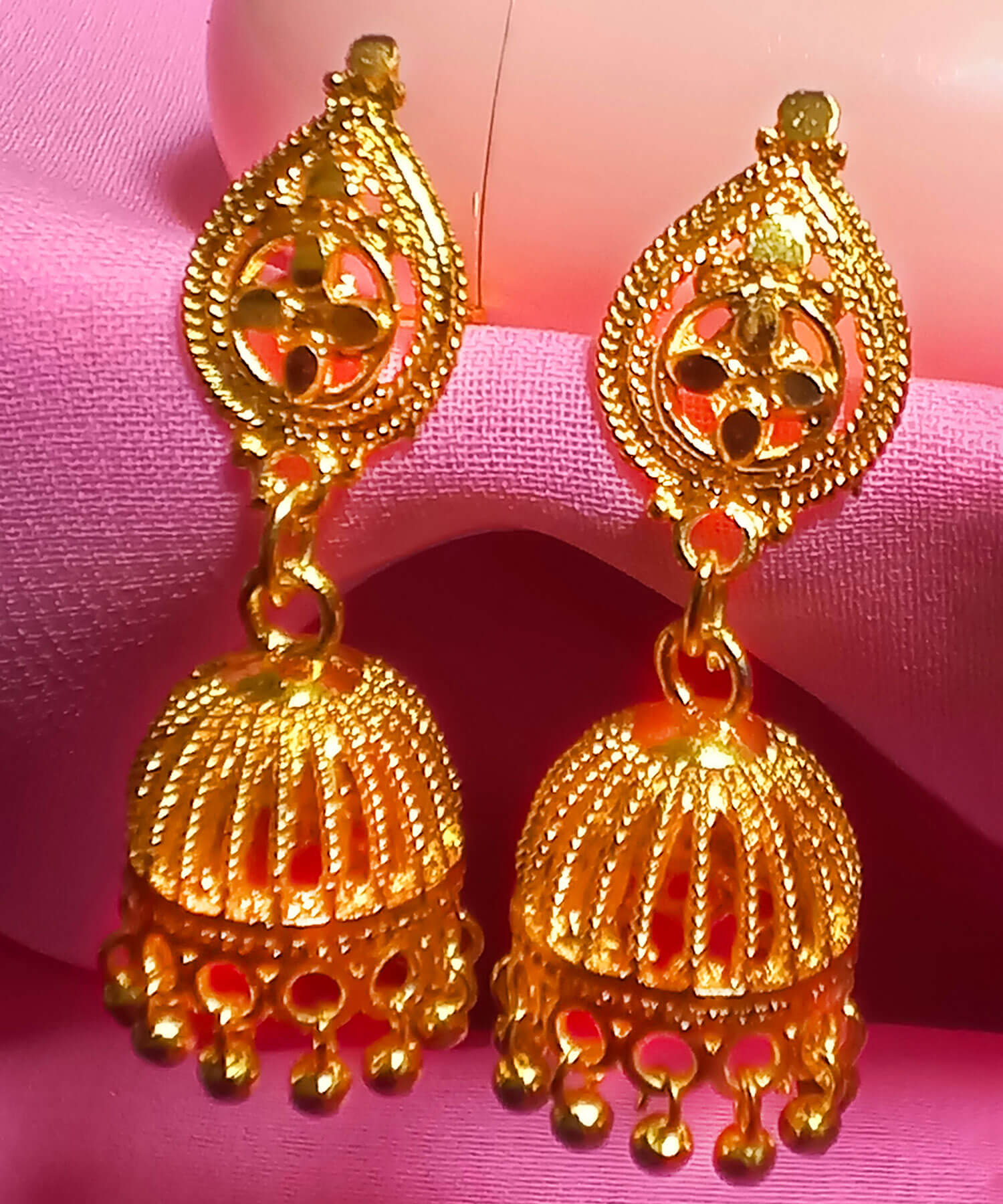 Buy Yaarita's Dye Gold Golden Color Beautiful Jhumki Earring