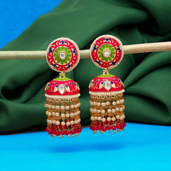 Buy Yaarita's Rani Color Meenakari Earrings