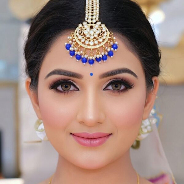 Yaarita's Blue Color Imitation Maang Tika