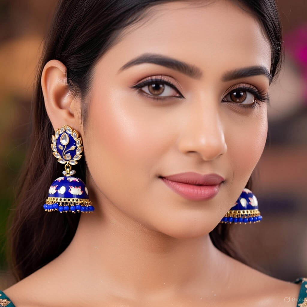 Yaarita's Blue Color Meenakari Earrings