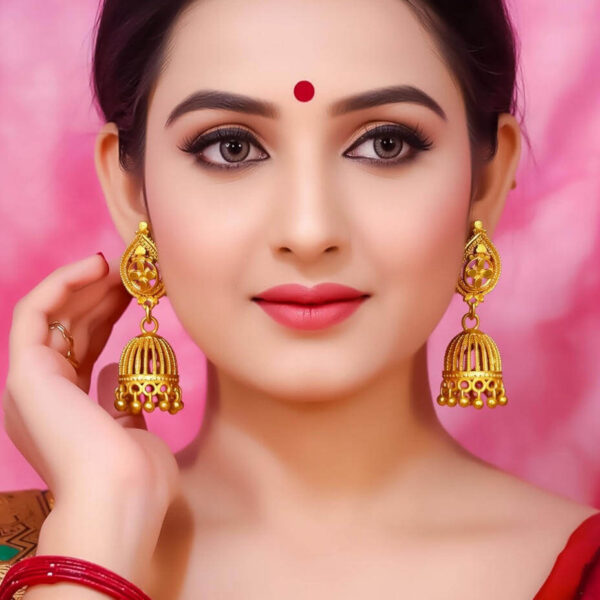 Yaarita's Dye Gold Golden Color Beautiful Jhumki Earring
