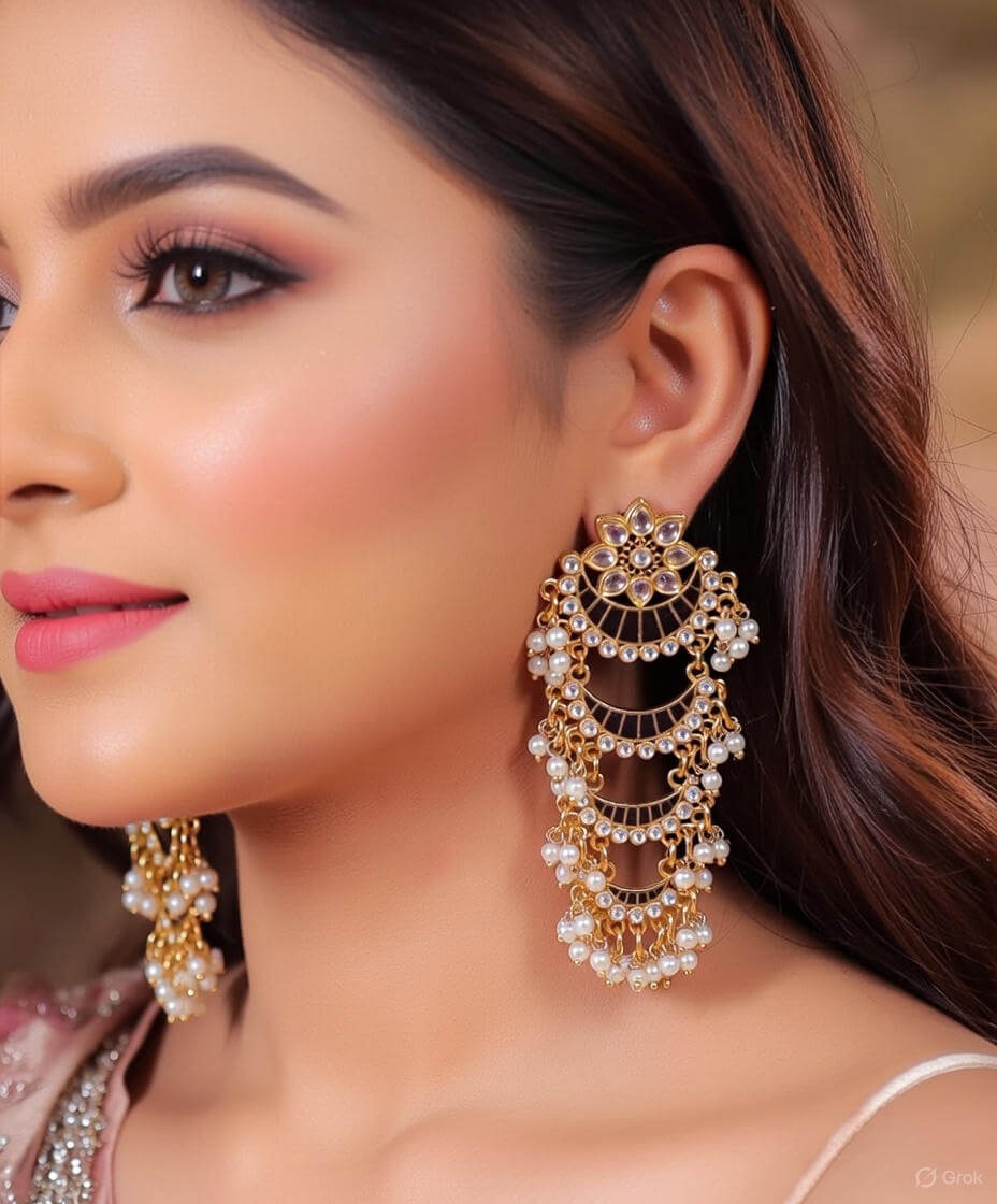 Yaarita's Gold Plated Black Color Meenakari Dangler Earring