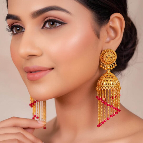 Yaarita's Gold Plated Golden Color Beautiful Jhumki Earring