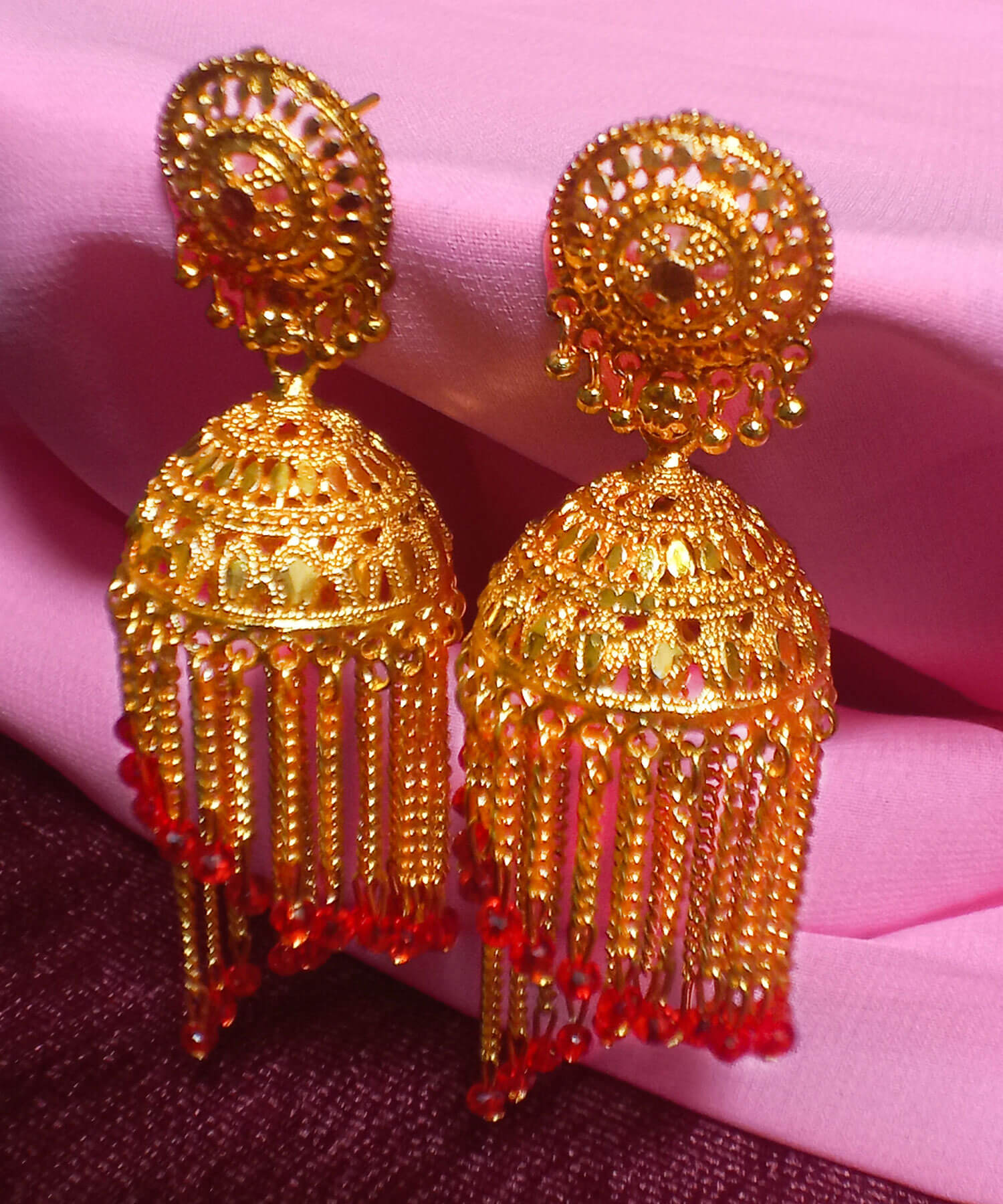 Yaarita's Gold Plated Golden Color Beautiful Jhumki Earring