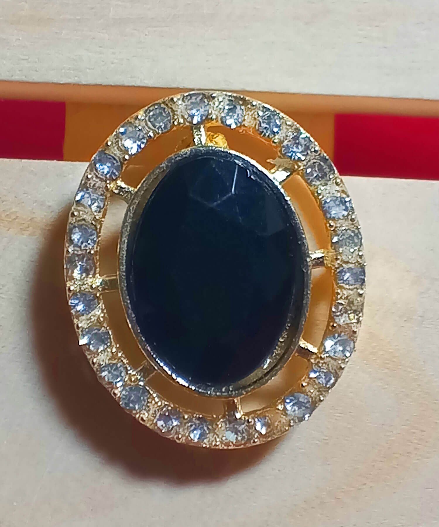 Yaarita's Imitation Gold Plated Crystal Stone Black Color Stud Earring