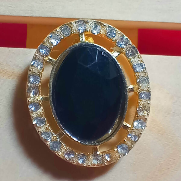 Yaarita's Imitation Gold Plated Crystal Stone Black Color Stud Earring