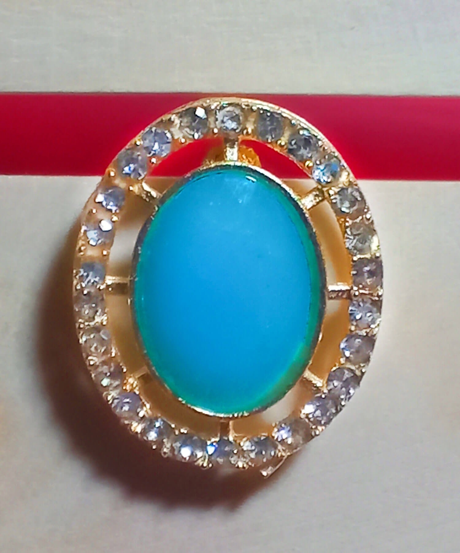 Yaarita's Imitation Gold Plated Crystal Stone Light Blue Color Stud Earring
