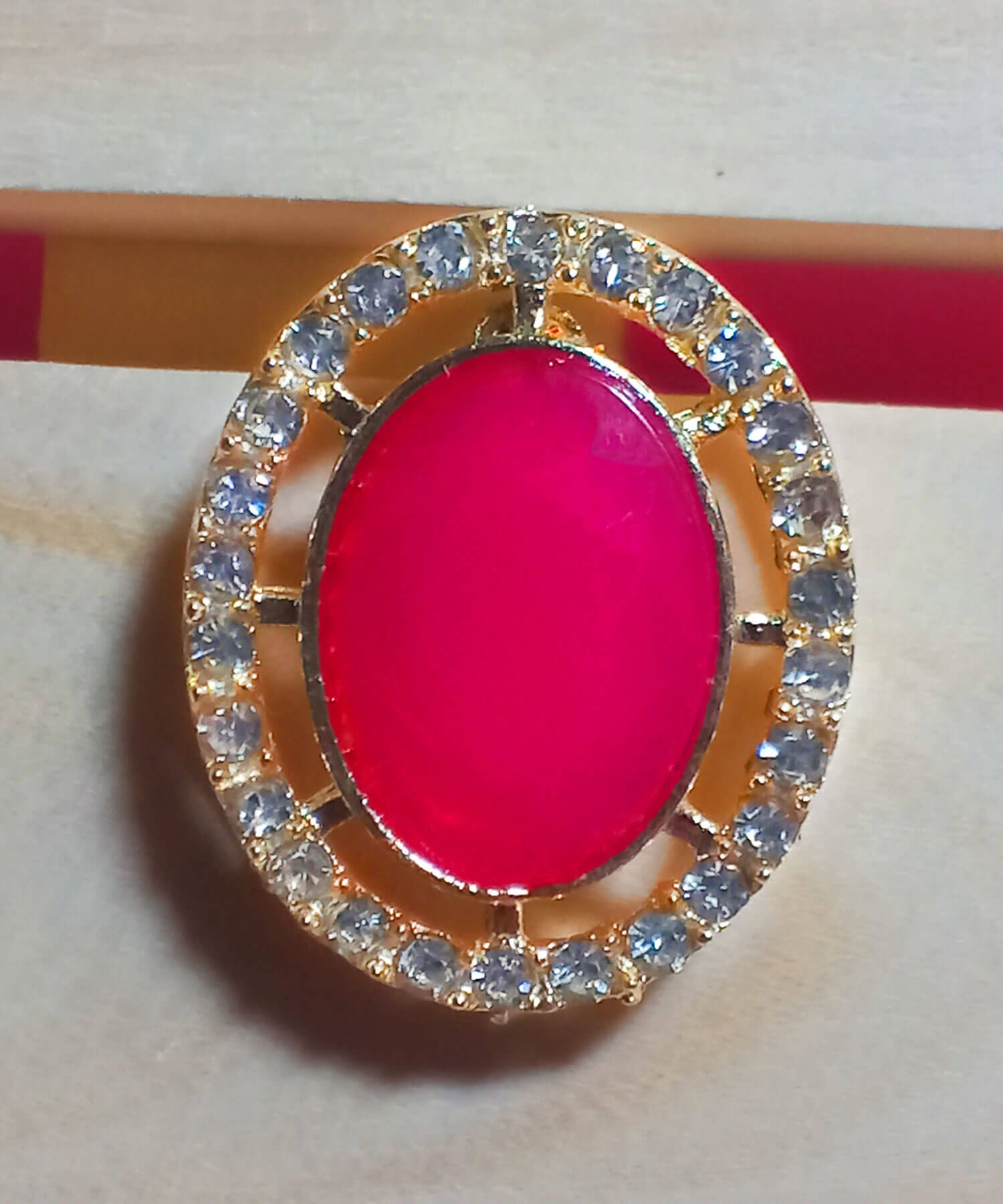 Yaarita's Imitation Gold Plated Crystal Stone Light Pink Color Stud Earring