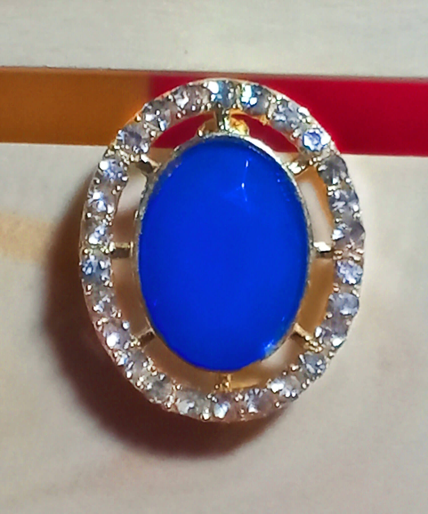 Yaarita's Imitation Gold Plated Crystal Stone Navy Blue Color Stud Earring