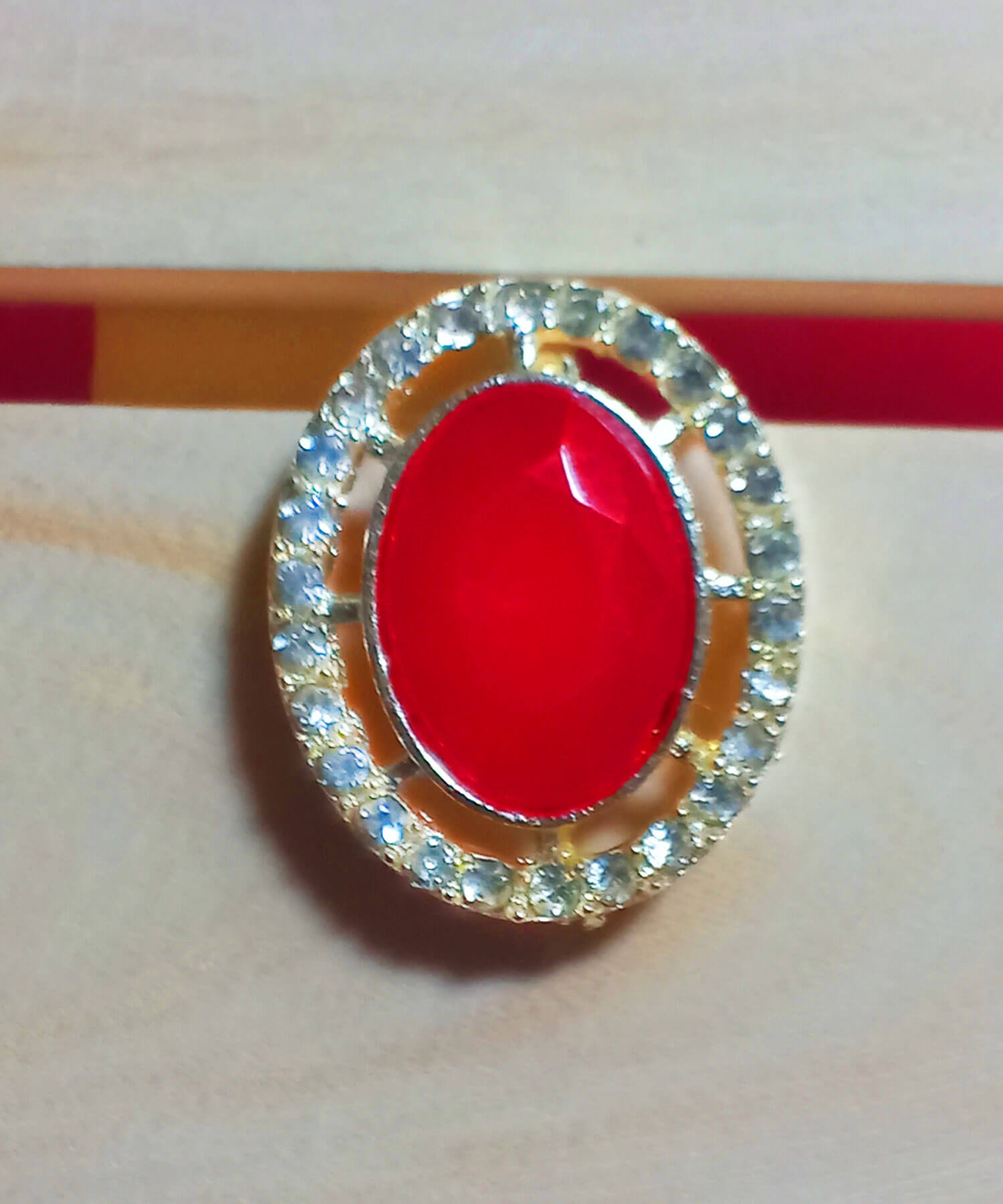 Yaarita's Imitation Gold Plated Crystal Stone Red Color Stud Earring