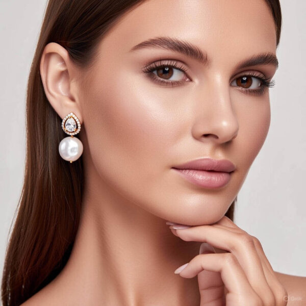 Yaarita's White Color American Diamond Earrings