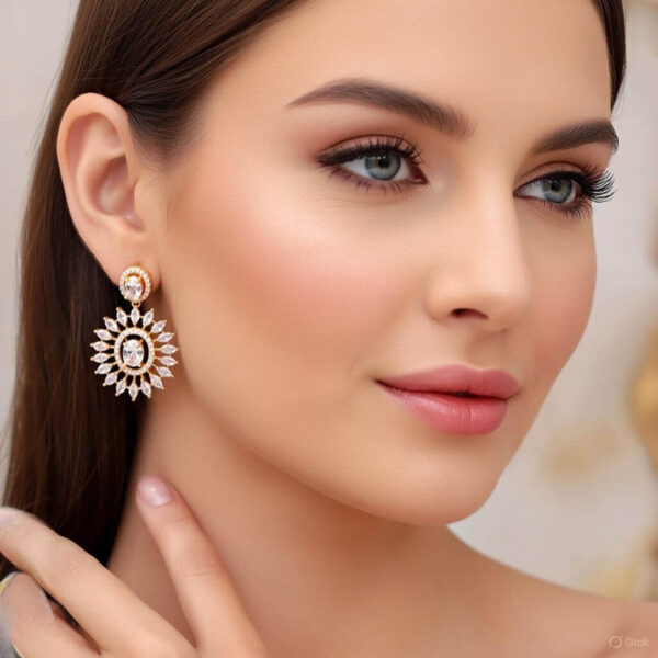 Yaarita's White Color American Diamond Earrings