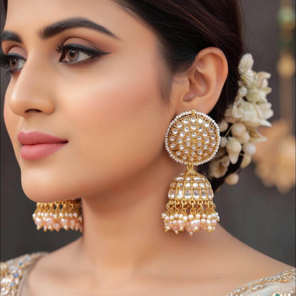 Yaarita’s White Color Kundan Earrings
