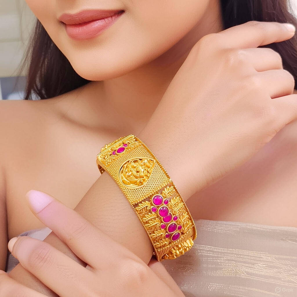 Yaarita’s Beautiful Laxmi Design Fancy Style Temple Bangles Set