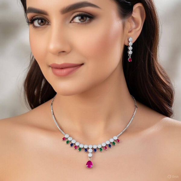 Yaarita’s Multi Color American Diamond Necklaces Set