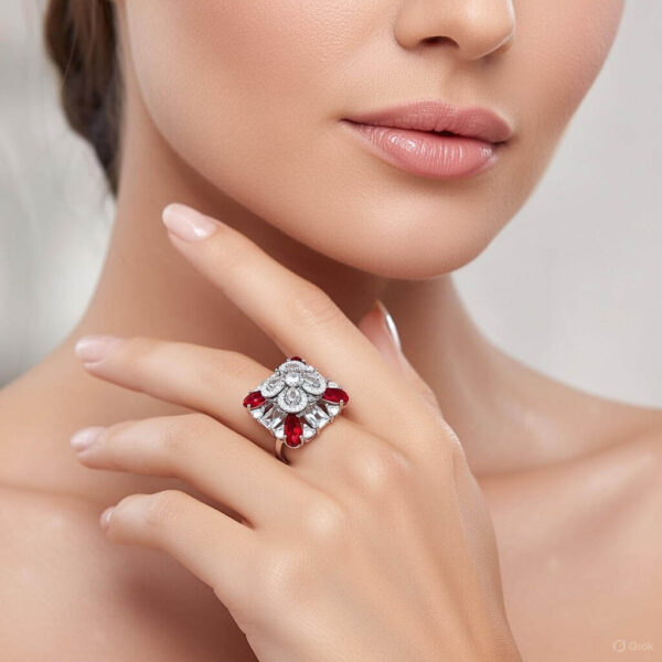 Yaarita's Rani Color American Diamond Finger Ring